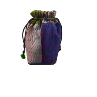 Silk Kantha Stitch Work Potli Bag