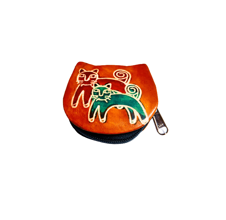 Buy Cat Design Genuin Leather Shantiniketan Small Coin Purse for Girls and  Women at Amazon.in
