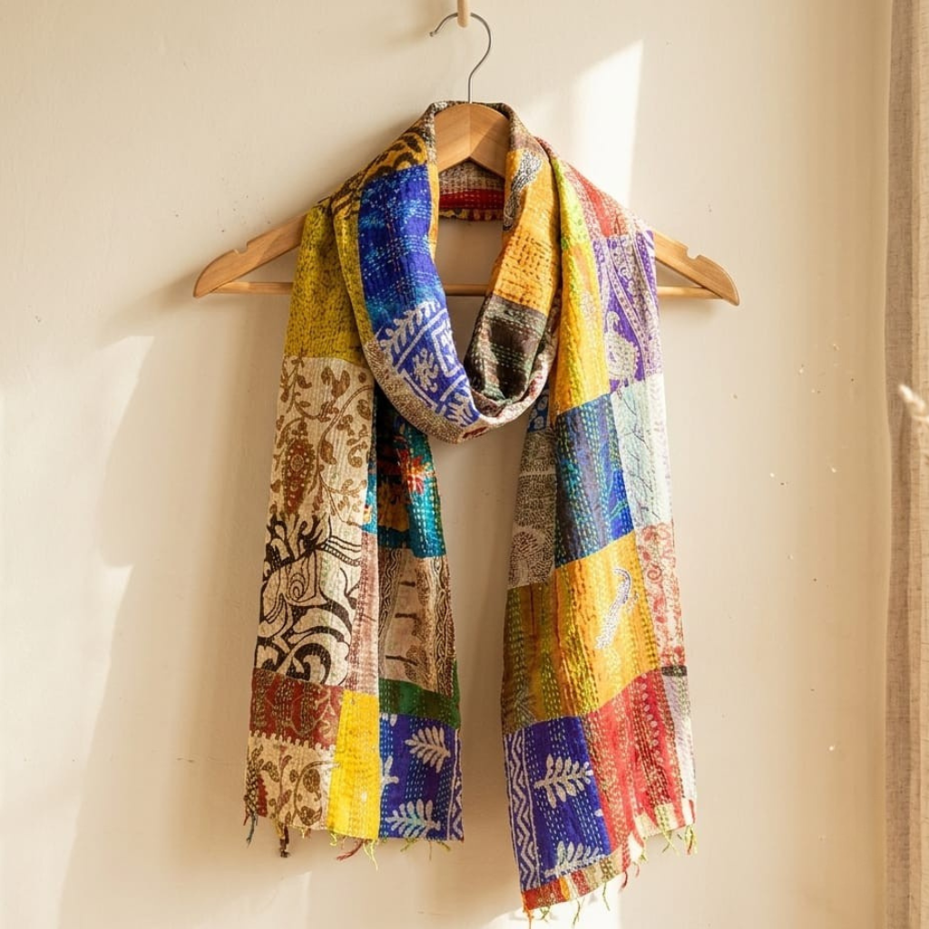 kantha stitch stole
