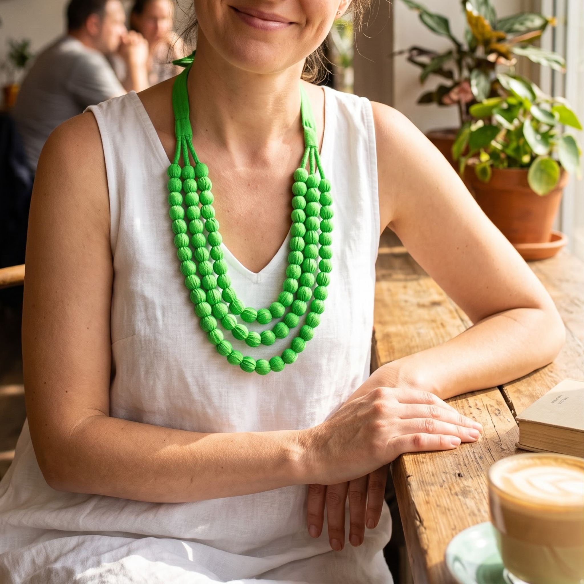 triple layer statement necklace handmade in India