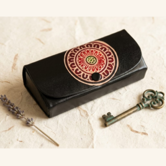 Hand Embossed Leather Spectacle Case — Artisan Crafted Genuine Leather Eyeglass Case