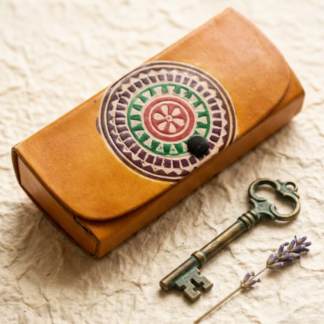Hand Embossed Leather Spectacle Case — Artisan Crafted Genuine Leather Eyeglass Case