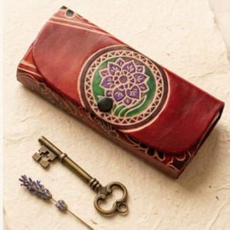 Hand Embossed Leather Spectacle Case — Artisan Crafted Genuine Leather Eyeglass Case
