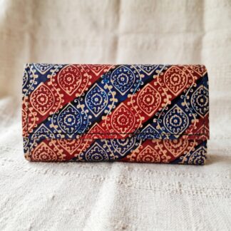 Hand Embossed Leather Clutch Purse for Women — Genuine Leather Zip Bag