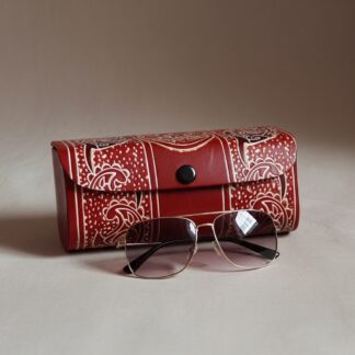 Hand-Embossed Leather Sunglass Case | Artisan Crafted Genuine Leather Eyewear Cover