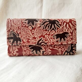 Hand Embossed Leather Clutch Purse for Women — Genuine Leather Zip Bag