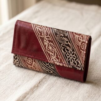 Hand Embossed Leather Clutch Purse for Women — Genuine Leather Zip Bag