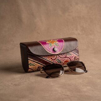 Hand-Embossed Leather Sunglass Case | Artisan Crafted Genuine Leather Eyewear Cover