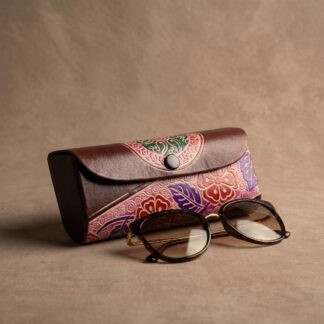 Hand-Embossed Leather Sunglass Case | Artisan Crafted Genuine Leather Eyewear Cover