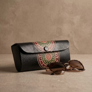 Hand-Embossed Leather Sunglass Case | Artisan Crafted Genuine Leather Eyewear Cover