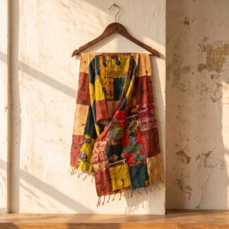 kantha stitch patchwork dupatta