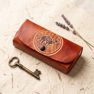 hand embossed leather spectacle case