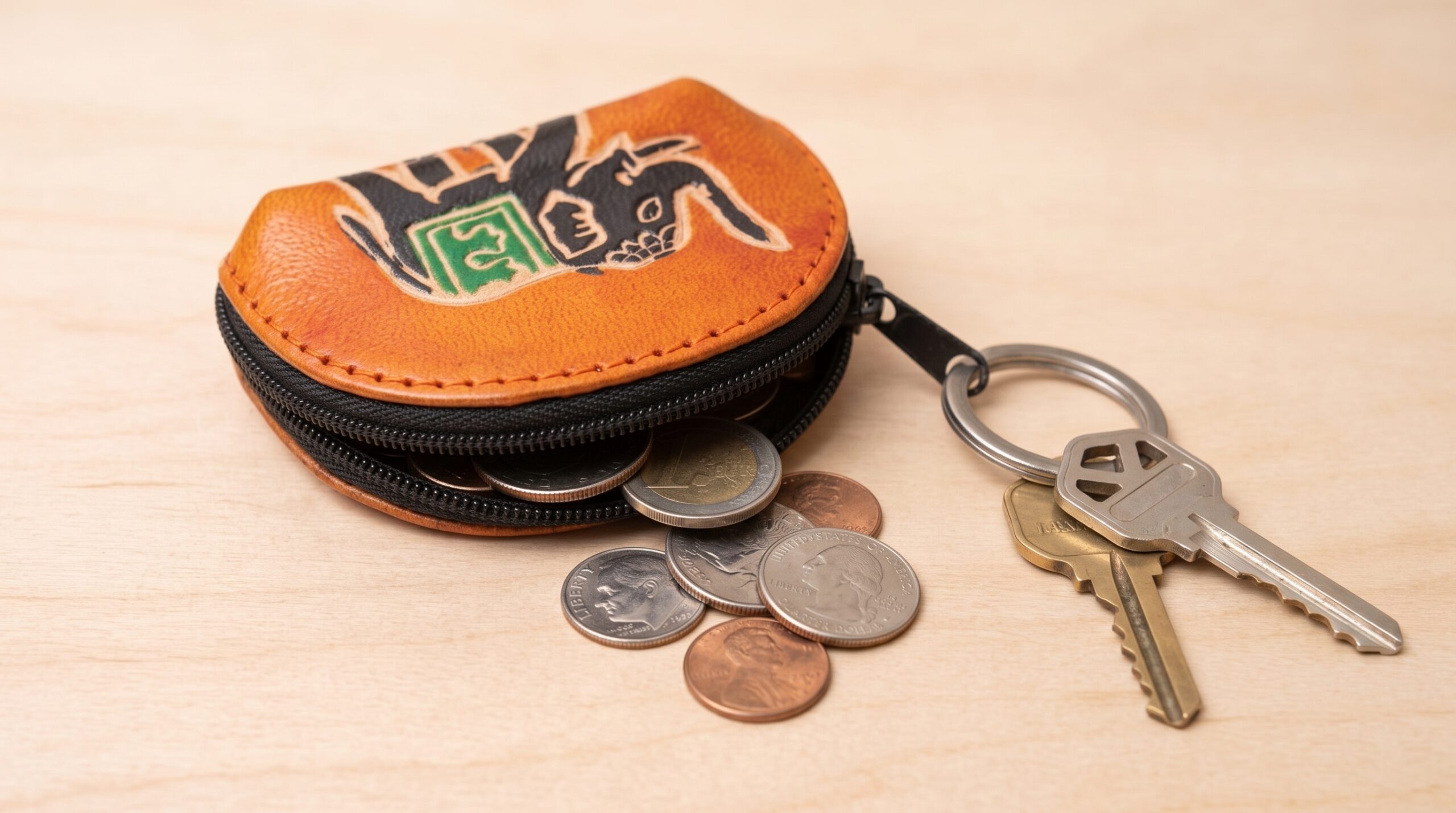 elephant coin purse keyring