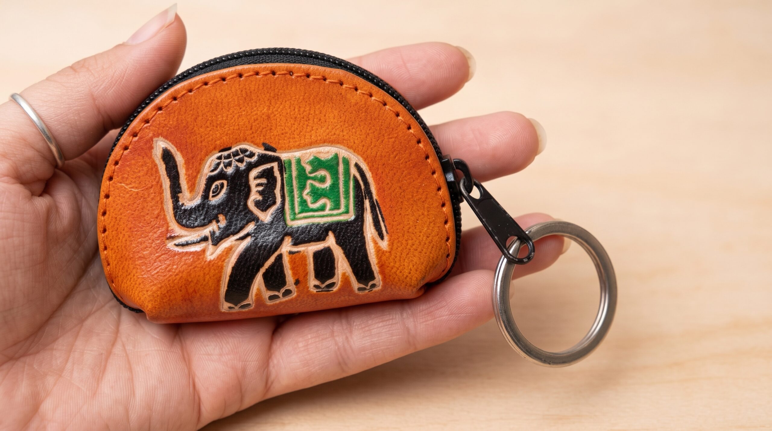 elephant coin purse keyring