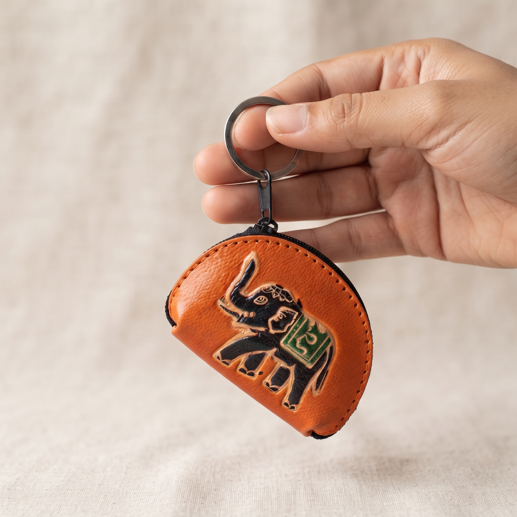 elephant coin purse keyring