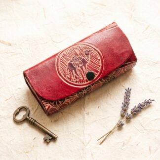 Hand Embossed Leather Spectacle Case — Artisan Crafted Genuine Leather Eyeglass Case