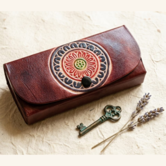 Hand Embossed Leather Spectacle Case — Artisan Crafted Genuine Leather Eyeglass Case