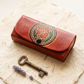 Hand Embossed Leather Spectacle Case — Artisan Crafted Genuine Leather Eyeglass Case