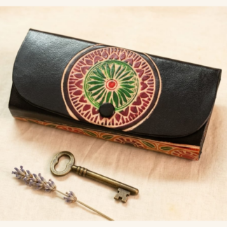 Hand Embossed Leather Spectacle Case — Artisan Crafted Genuine Leather Eyeglass Case