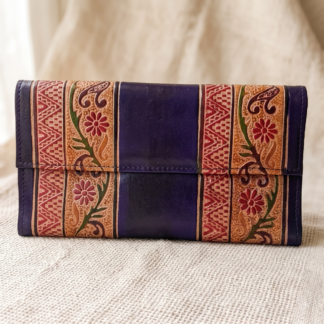 hand embossed leather purse