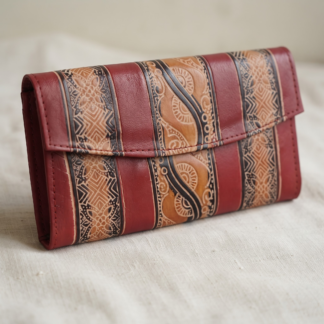hand embossed leather purse