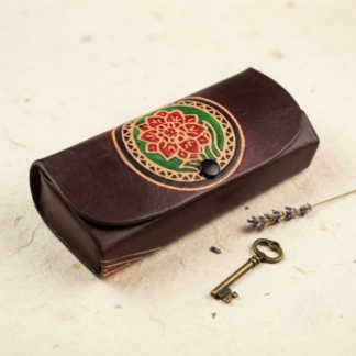 hand embossed leather spectacle case