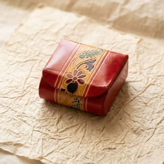 leather lipstick case with mirror for 3 lipsticks