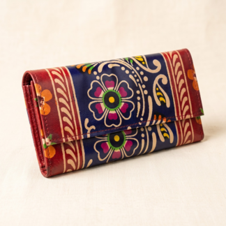 batik leather purse