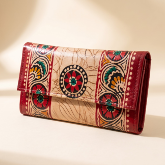 batik leather purse