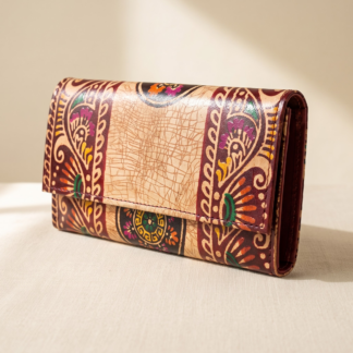 batik leather purse