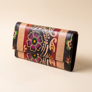 batik leather purse