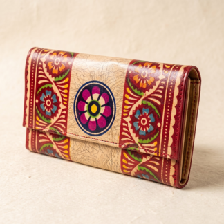 batik leather purse