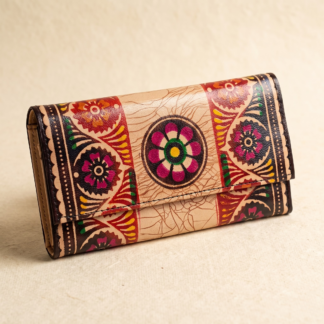 batik leather purse