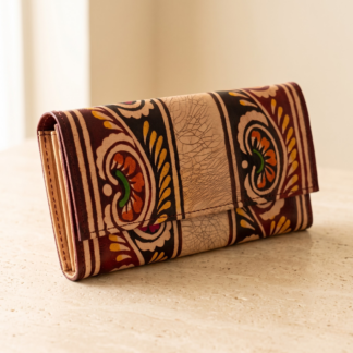 batik leather purse