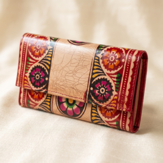 batik leather purse