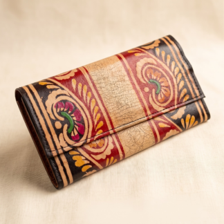 batik leather purse
