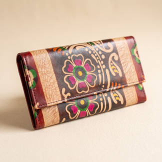 batik leather purse