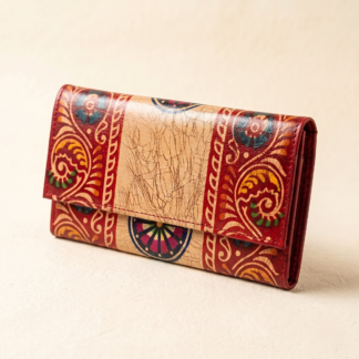 batik leather purse