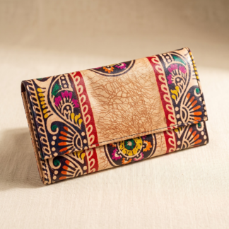 batik leather purse