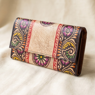 batik leather purse