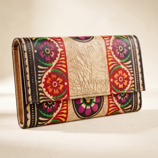 batik leather purse