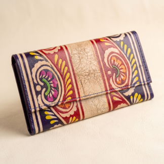 batik leather purse