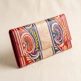 batik leather purse