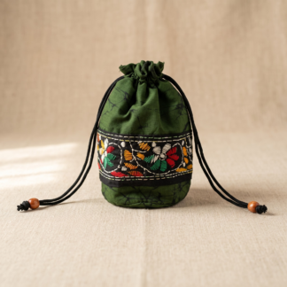 cotton potli bags batik kantha stitch