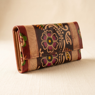 batik leather purse