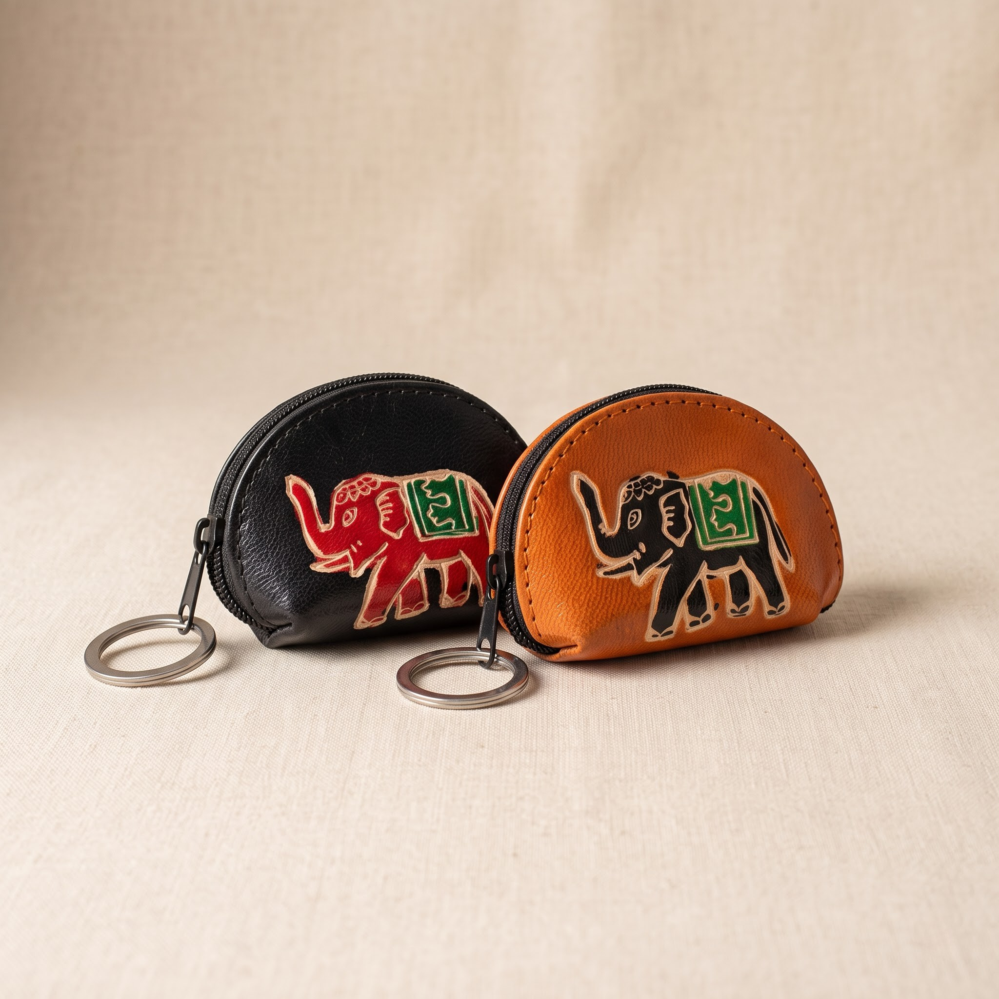 coin purse with keyring elephant
