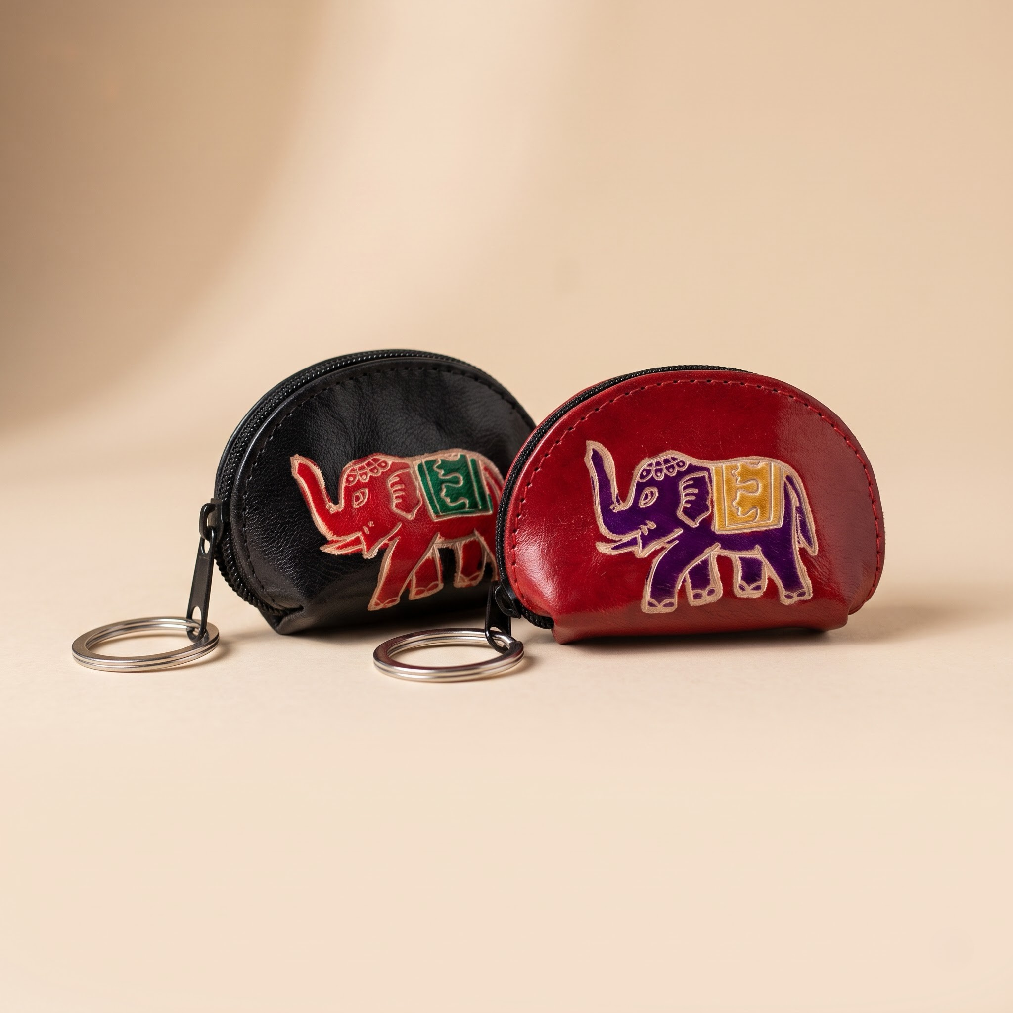 coin purse with keyring elephant