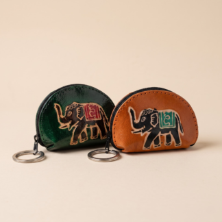 coin purse with keyring elephant