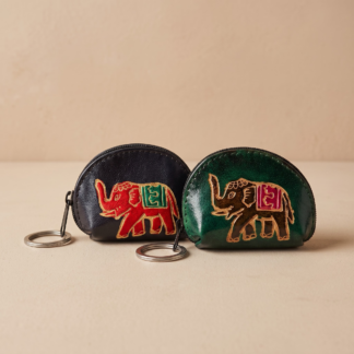 coin purse with keyring elephant