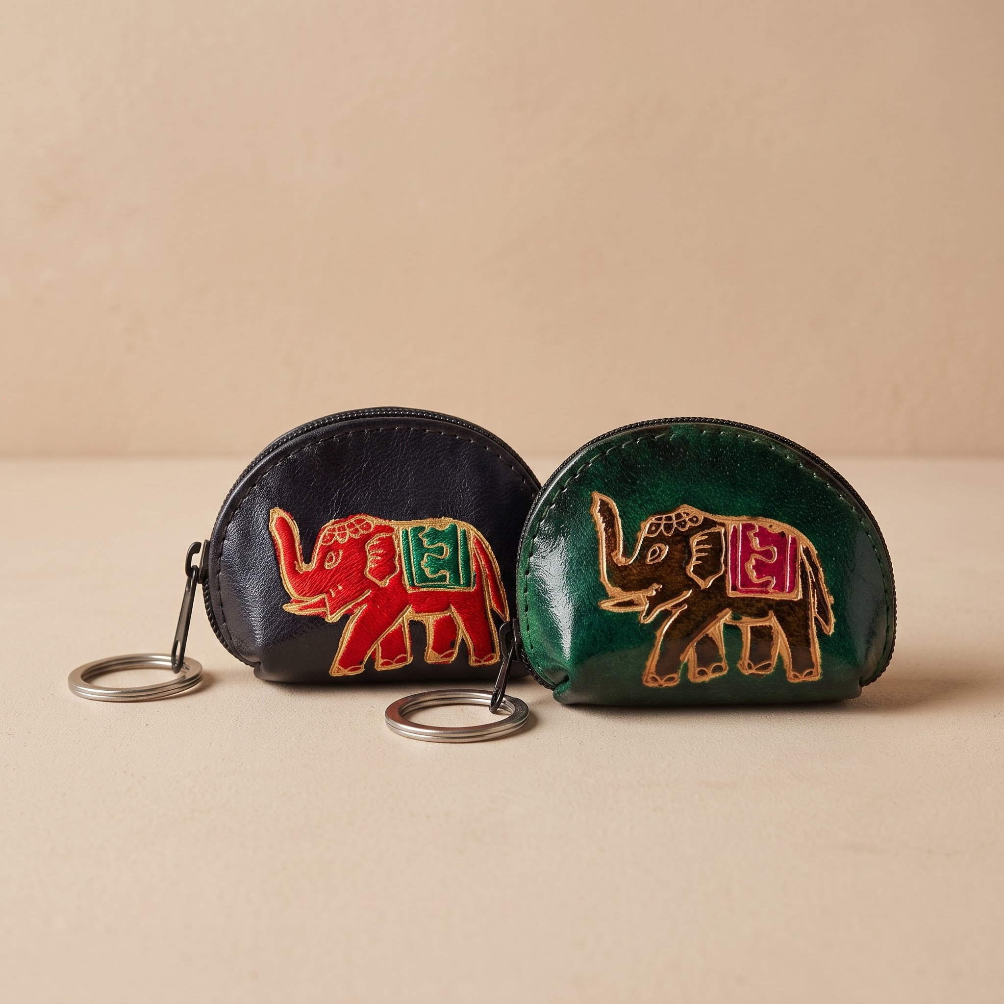 coin purse with keyring elephant